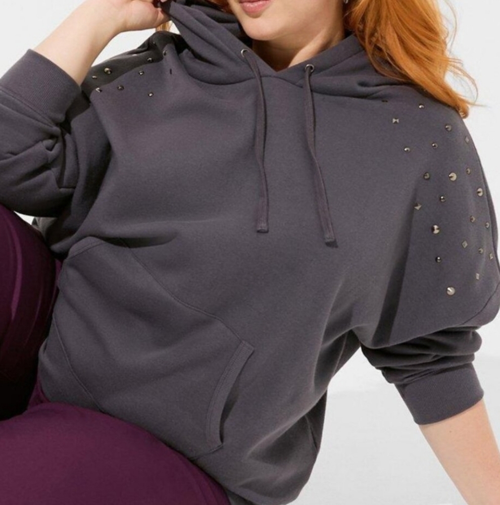 Torrid Gray Studded Hoodie *3/$30 Sale*